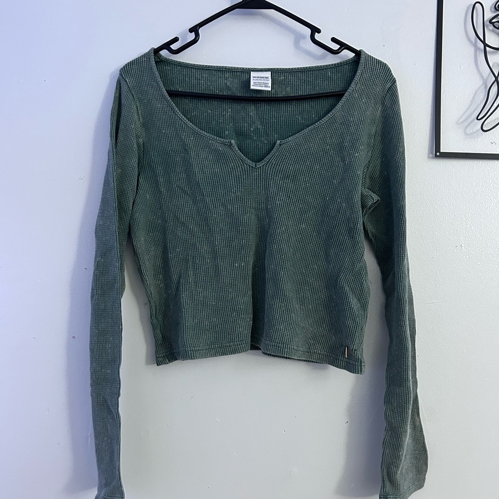 Green Longsleeve Croptop